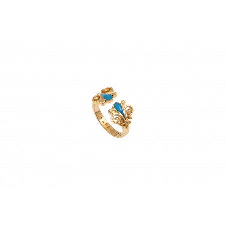 On-trend enamelled resin adjustable ring I turquoise