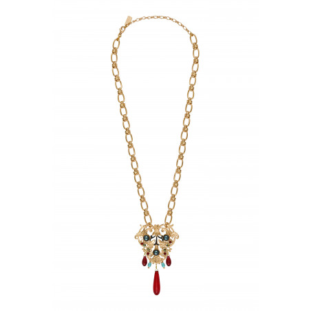 Baroque howlite cabochon adjustable sautoir necklace l red89994