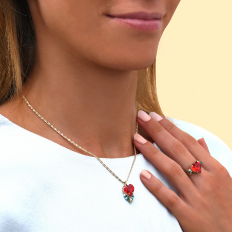 Collier pendentif réglable glamour cristaux Prestige I rouge90068