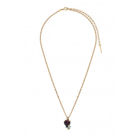 Collier pendentif cœur réglable cristaux Prestige - violet90072