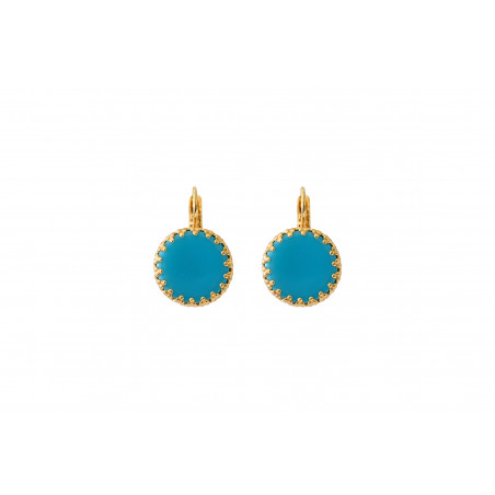 Colourful resin sleeper earrings | turquoise