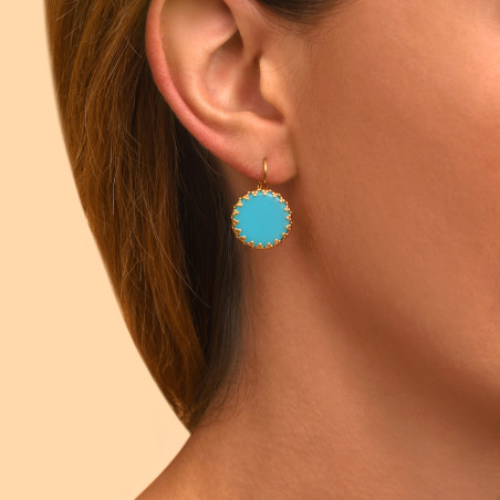 Colourful resin sleeper earrings | turquoise90080