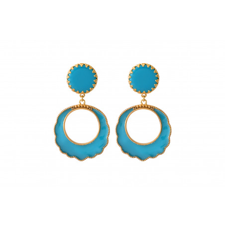 Timeless resin clip-on earrings - turquoise