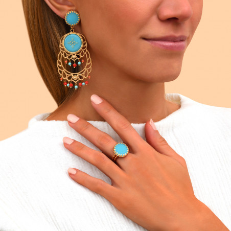 Fantasy enamelled resin clip-on earrings l turquoise90135