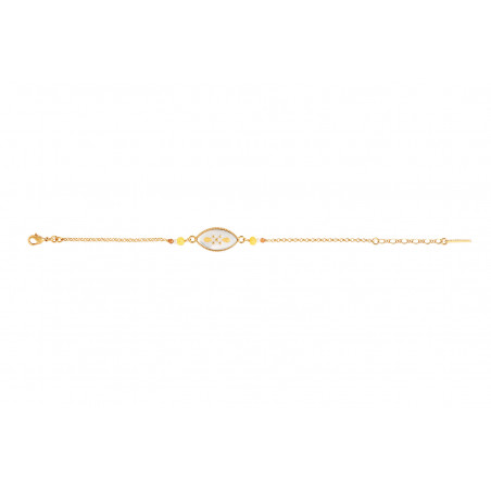 Precious mother-of-pearl garnet chain adjustable bracelet | white90146