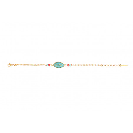 Bracelet chaînette réglable féminin résine perles I turquoise90149
