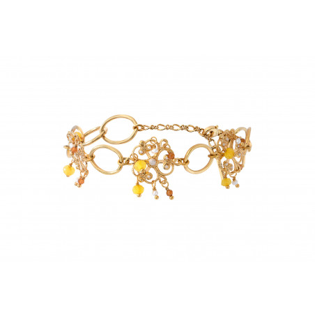 Baroque bead adjustable chain bracelet | white