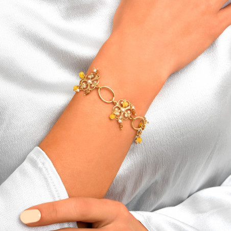 Bracelet chaîne réglable baroque perles I blanc90151