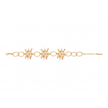 Bracelet chaîne réglable baroque perles I blanc90152