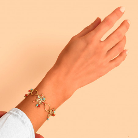 Beautiful bead adjustable chain bracelet | turquoise90154