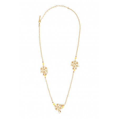 Baroque garnet bead sautoir necklace I white90170