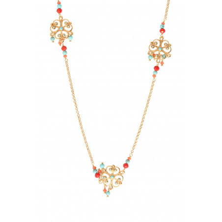 Modern bead sautoir necklace | turquoise