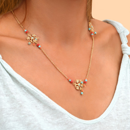 Modern bead sautoir necklace | turquoise90172