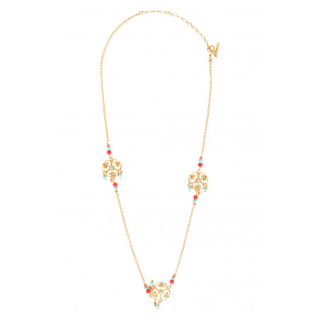 Modern bead sautoir necklace | turquoise90173