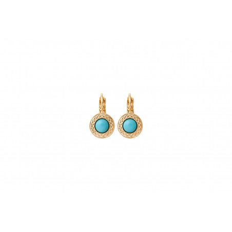 Feminine reconstituted turquoise sleeper earrings I turquoise