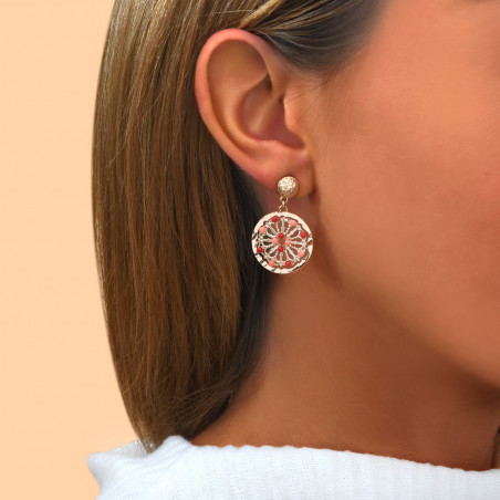 Airy clip-on sea bamboo earrings l red90204