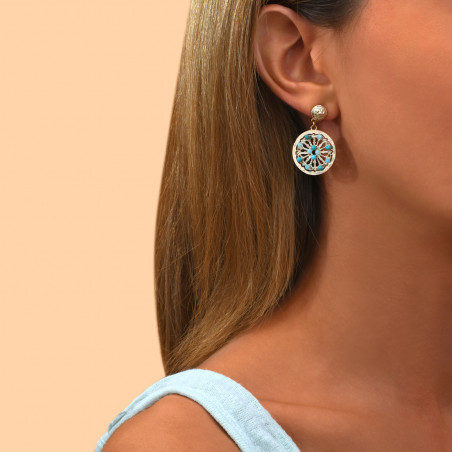 Light hardstone clip earrings l turquoise 90206