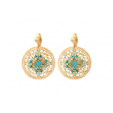 Summery hardstone Prestige crystal clip-on earrings | turquoise
