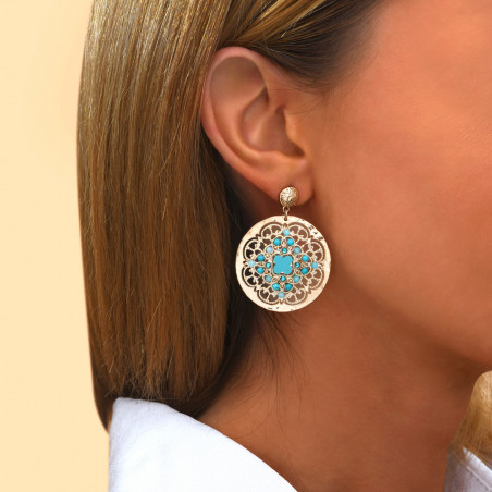 Summery hardstone Prestige crystal clip-on earrings | turquoise90230