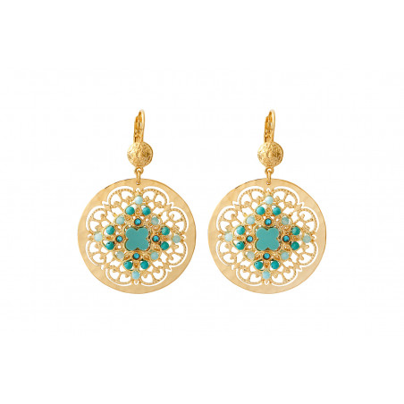 Summery hardstone Prestige crystal sleeper earrings | turquoise