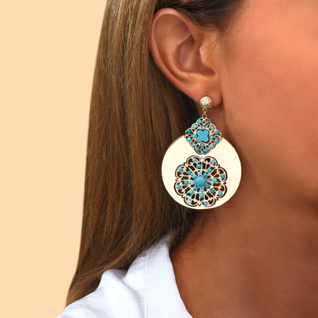 Colourful hardstone Prestige crystal clip-on earrings | turquoise90246