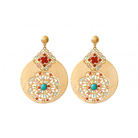 Festive hardstone Prestige crystal stud earrings - multicoloured