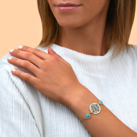 On-trend turquoise and amazonite slim bracelet | turquoise90277