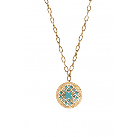 Collier pendentif poétique turquoise amazonite cristaux Prestige I turquoise