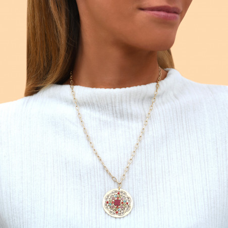 Baroque hardstone pendant necklace - multicoloured90288
