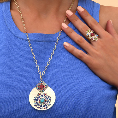 Festive hardstone and Prestige crystal pendant necklace I multicoloured90297