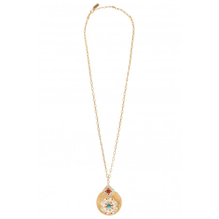 Festive hardstone and Prestige crystal pendant necklace I multicoloured90298
