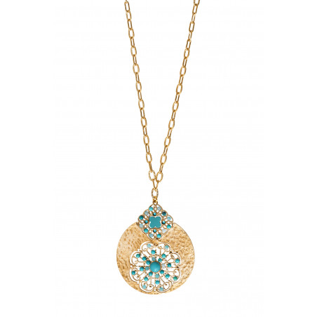 Original turquoise amazonite Prestige crystal pendant necklace - turquoise