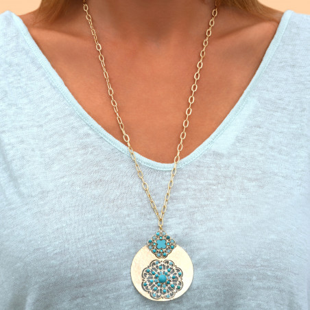 Original turquoise amazonite Prestige crystal pendant necklace | turquoise90303