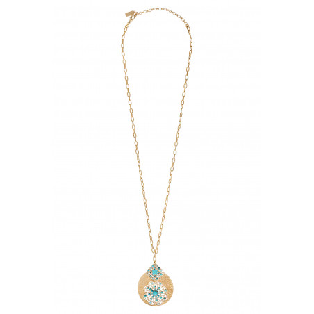 Original turquoise amazonite Prestige crystal pendant necklace - turquoise90304