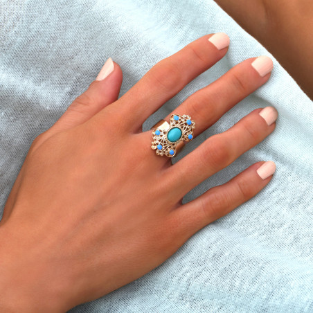 On-trend turquoise adjustable ring I turquoise90310