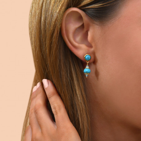 Refined hardstone stud earrings l turquoise90316