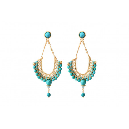 Light hardstone stud earrings l turquoise