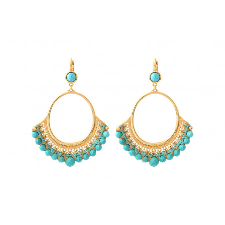 Airy hardstone sleeper earrings l turquoise