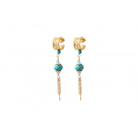 Boucles d'oreilles percées féminines pierres dures I turquoise 