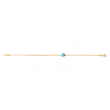 Feminine hardstone adjustable slim bracelet - turquoise90342