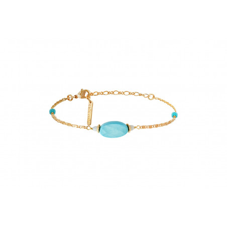 Timeless hardstone adjustable slim bracelet - turquoise
