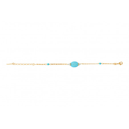 Bracelet fin ajustable intemporel pierres dures I turquoise90345