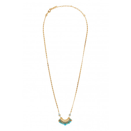 Ethnic-chic hardstone adjustable pendant necklace l turquoise90357