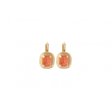 Chic crystal sleeper earrings| red