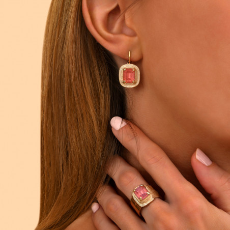 Chic crystal sleeper earrings| red90651