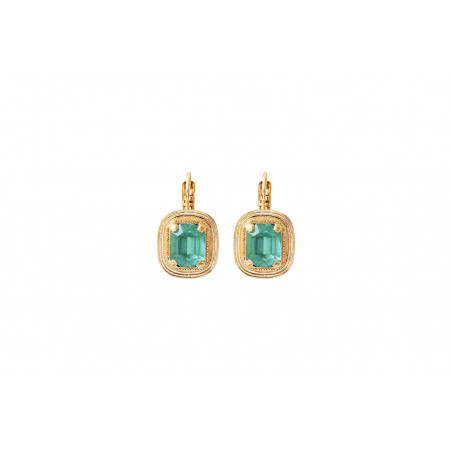 Boucles d'oreilles dormeuses féminines cristal I turquoise