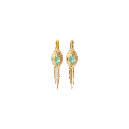 Mysterious crystal sleeper earrings - turquoise