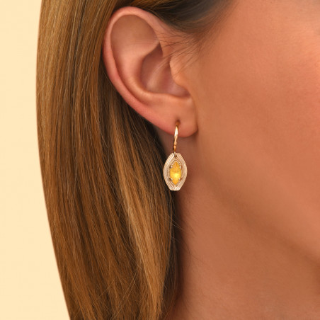 Boucles d'oreilles créoles tendances cristal I jaune90663