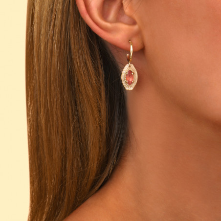 Boucles d'oreilles créoles cristal - rose90665