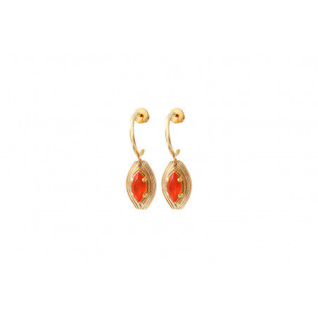 Chic crystal hoop earrings| red